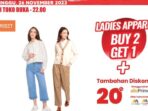 Promo diskon besar-besaran untuk pakaian merek ternama khusus untuk wanita di Transmart