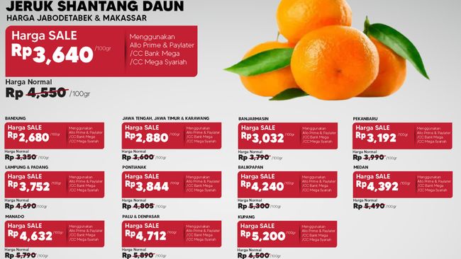 Jeruk Shantang Daun Dijual dengan Harga Terjangkau di Transmart, Hanya Rp 4.550